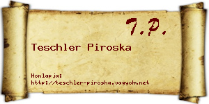 Teschler Piroska névjegykártya