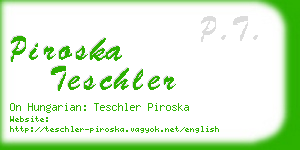 piroska teschler business card